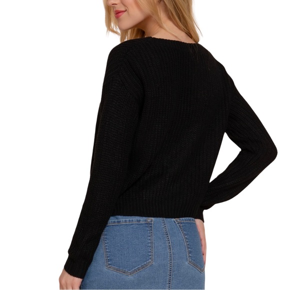 NWT Black Long Sleeve Sweater Cardigan - Picture 5 of 5